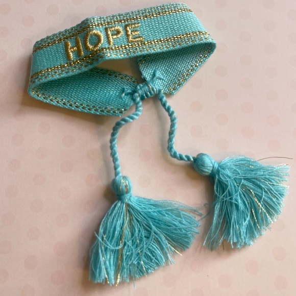 Hope Bohemia Embroidery letter tassel Bracelet handmade Adjustable Rope - Picture 6 of 7